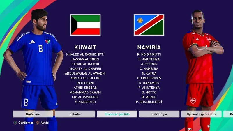 Cầu thủ Kuwait và Namibia cạnh tranh quả bóng trên sân cỏ Cầu thủ Kuwait và Namibia cạnh tranh quả bóng trên sân cỏ